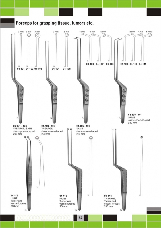 forceps for grasping tissue, tumors etc