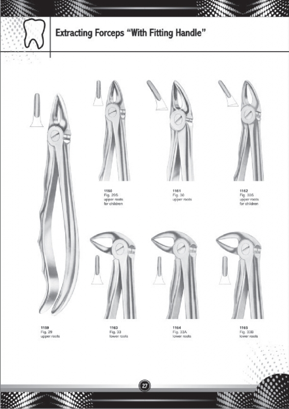 Extracting Forceps With Fitting Handle